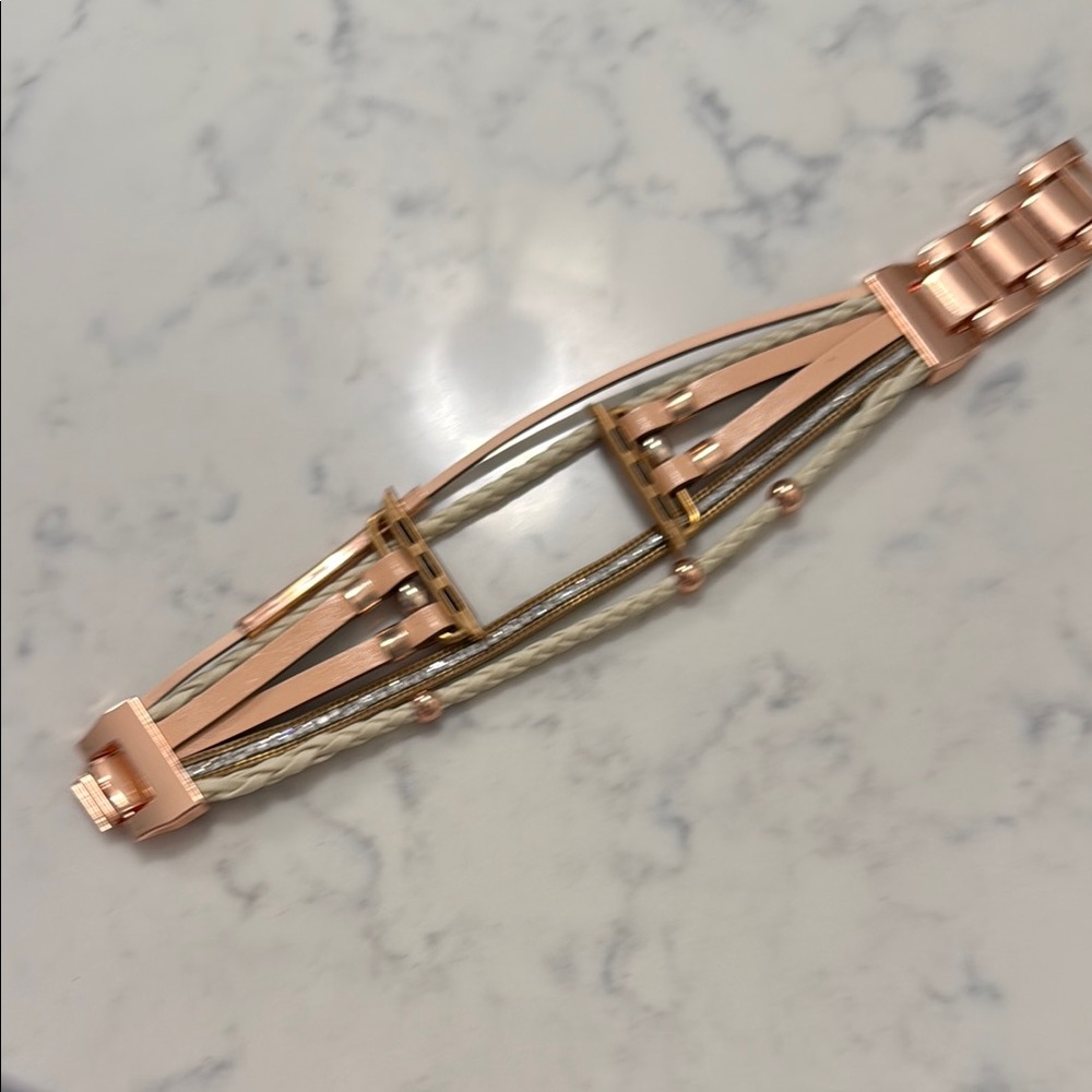 Strawberry Avocado Rose Gold and Cream Smart Watch Band.